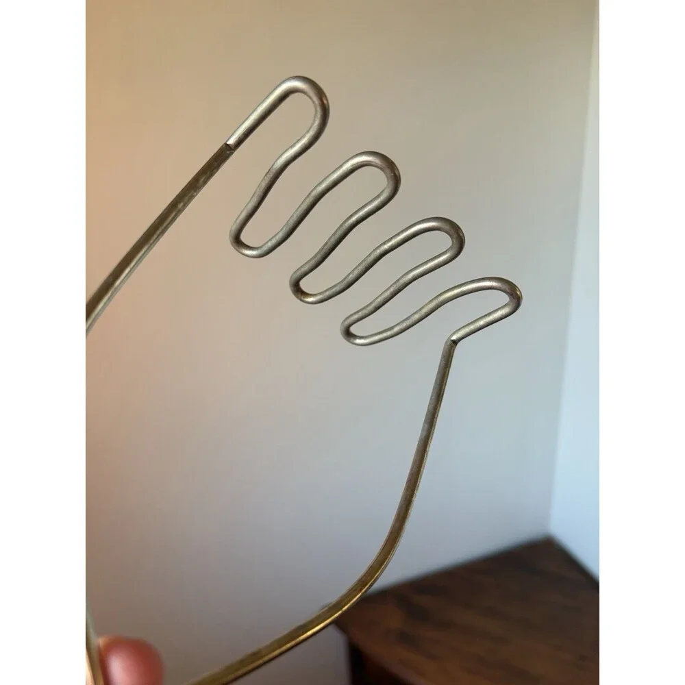 Vintage Wire Potato Masher Red Wood Handle Metal Kitchen Utensil